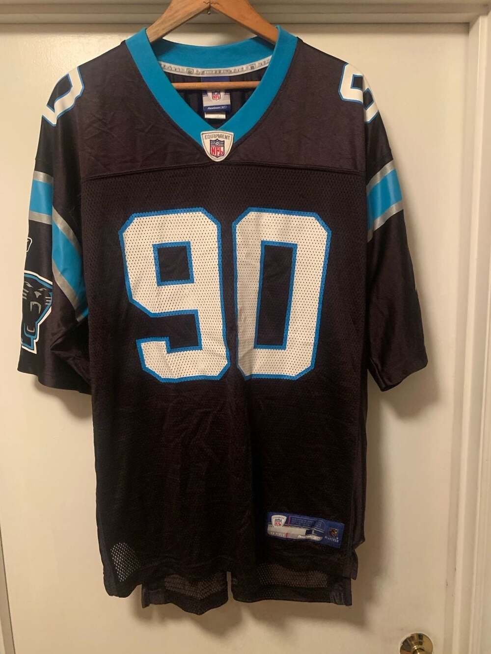 Reebok Carolina Panthers Julius Peppers #90 Black NFL Jersey Size L
